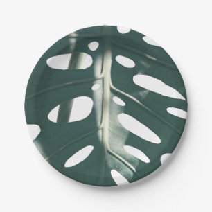 Funky Pale Green Pflanze Pappteller