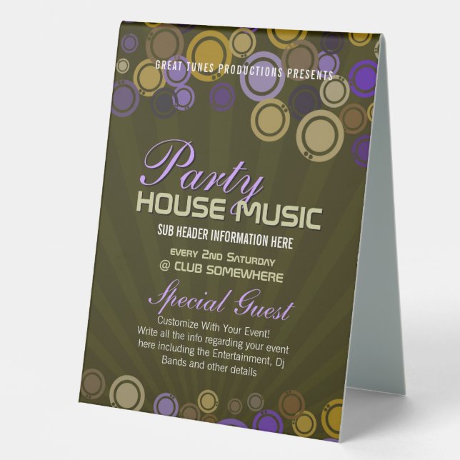Funky Party Music Club Event Flyer Tischaufsteller (Vorderseite)