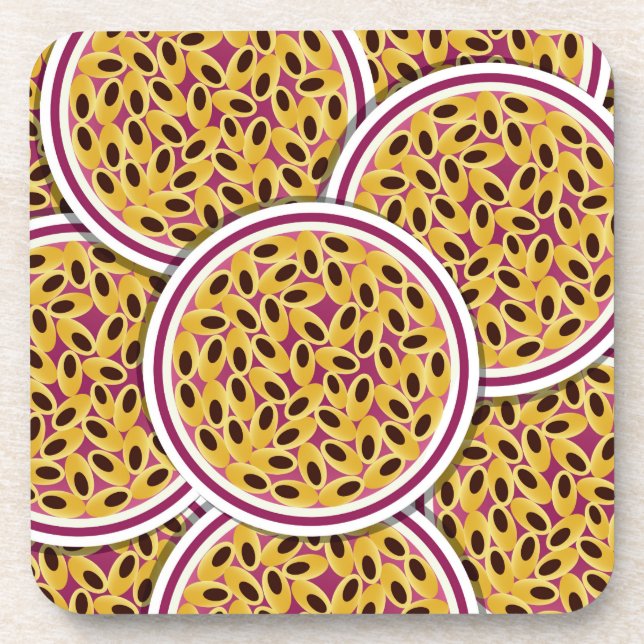 Funky Passionsfrucht Getränkeuntersetzer (Vorderseite)