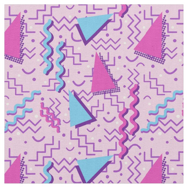 Funky Pastel Pink Memphis Design Stoff (Nahaufnahme)