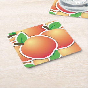 Funky Peach Rechteckiger Pappuntersetzer