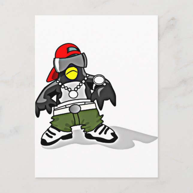 Funky Penguin Postkarte (Vorderseite)