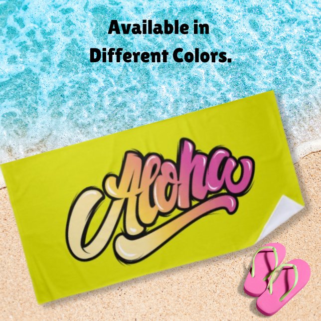 Funky Peridot | Golden Yellow Aloha Strandtuch (Von Creator hochgeladen)