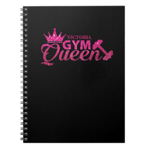 Funky Personalisiert Hot Pink Imitats Glitzer Gym Notizblock