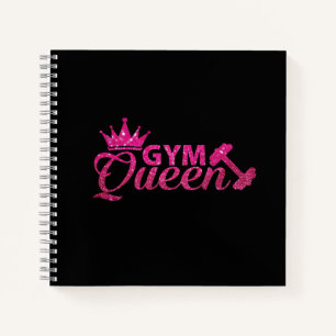 Funky Personalisiert Hot Pink Imitats Glitzer Gym  Notizbuch