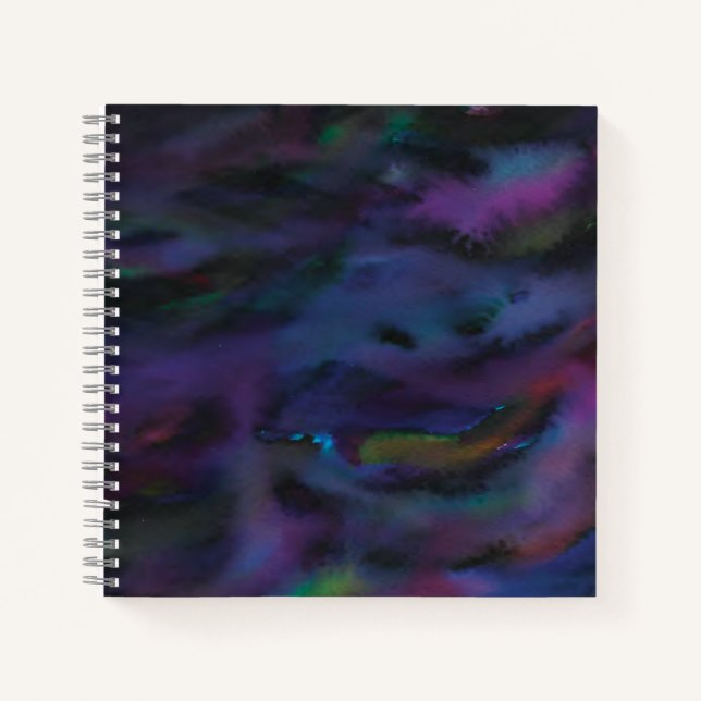 Funky personalisierte abstrakte Smokey-Wasserfarbe Notizbuch (Vorderseite)