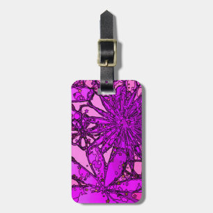 Funky personalisierter lila Blumen-Gepäck-Umbau Gepäckanhänger