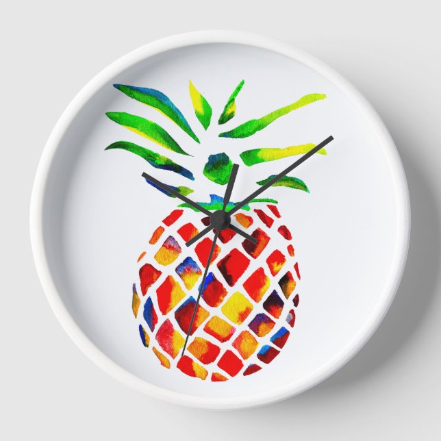 Funky Pineapa cool Art Uhr (Vorderseite)