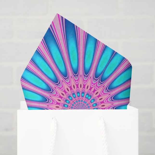 Funky Pink Blue Groovy Seidenpapier (Geschenktüte)