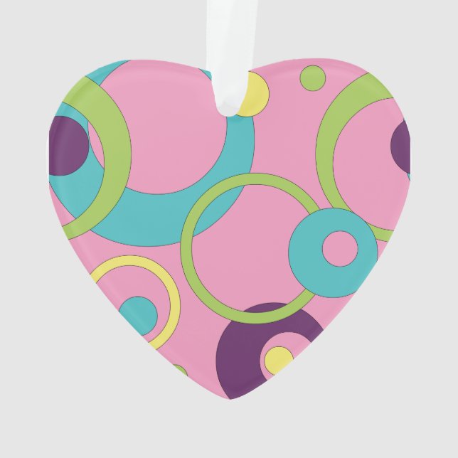 Funky Pink Circles Akronylic Ornament (Rückseite)