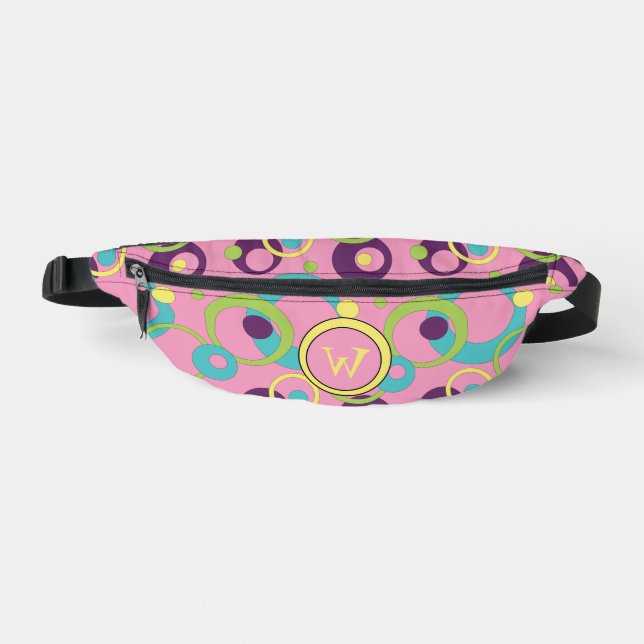 Funky Pink Circles Bauchtasche (Vorderseite)