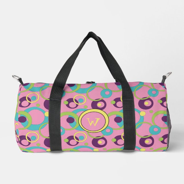 Funky Pink Circles Duffle Bag (Vorderseite)