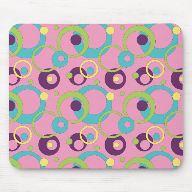 Funky Pink Circles Mousepad (Vorne)