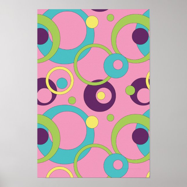Funky Pink Circles Poster (Vorne)