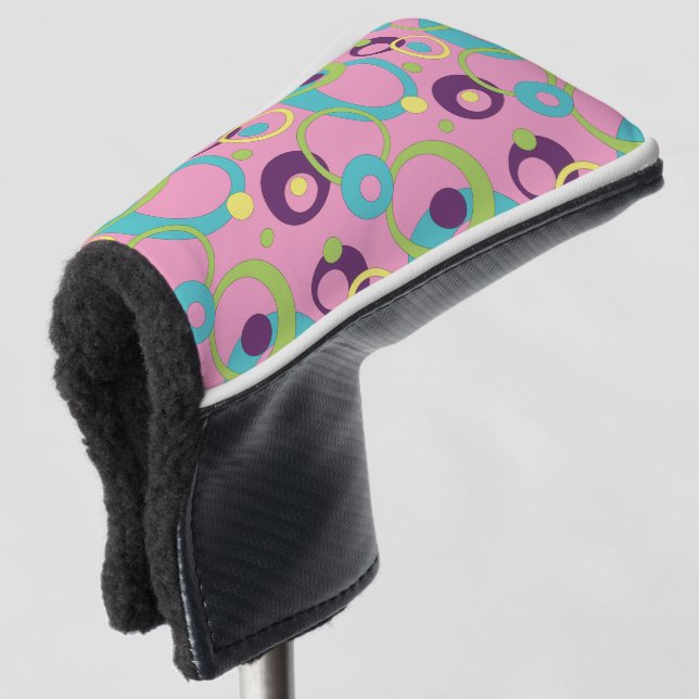 Funky Pink Circles Putter Cover Golf Headcover (3/4 Vorderseite)