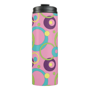 Funky Pink Circles Thermal Tumbler Thermosbecher