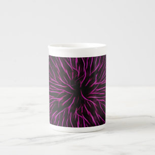 Funky Pink Fire Blume Abstrakt Prozellantasse