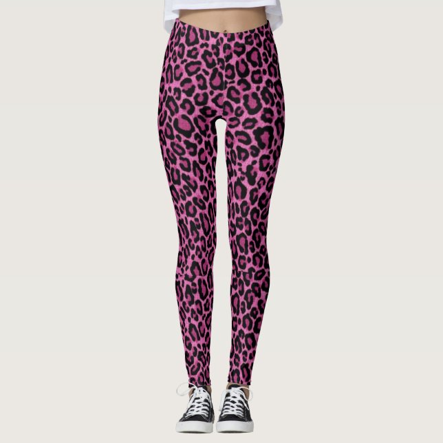 Funky Pink Leopard Leggings (Vorderseite)