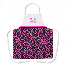Funky Pink Leopard Print | MIT MONOGRAMM SCHÜRZE