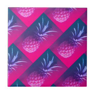 Funky Pink Lila-Yummy-Ananas-Muster Fliese
