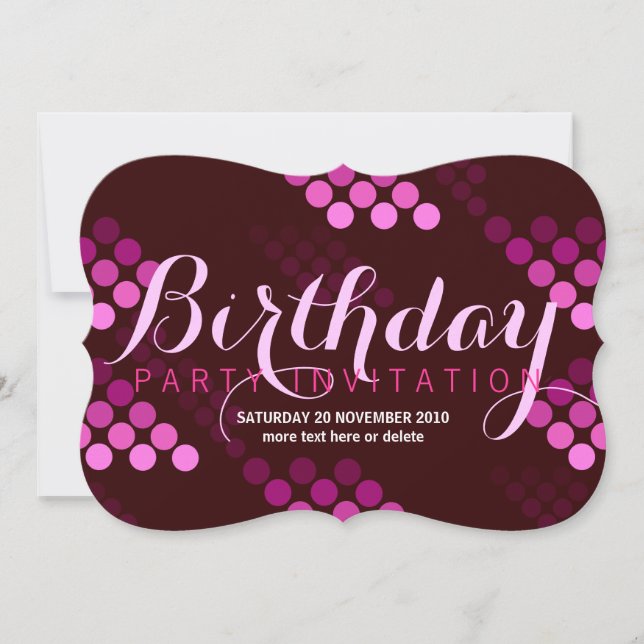 Funky Pink Party II Invitation d'anniversaire (Devant)