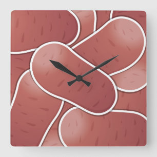 Funky Pink Potato Quadratische Wanduhr