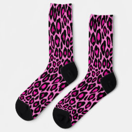 Funky Pink und Black Leopard Print Socken
