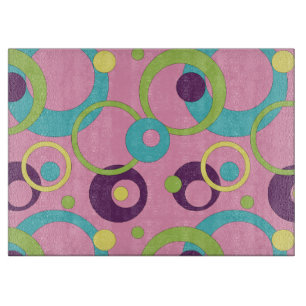 Funky Pinke Kreise Glas Schneidbrett Schneidebrett