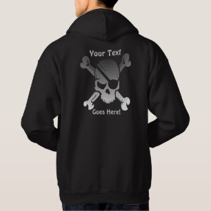 Funky Pirate Skull mit benutzerdefiniertem Text Hoodie