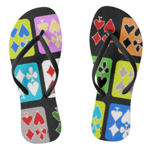 Funky Poker Player Stilkarten Flip Flops