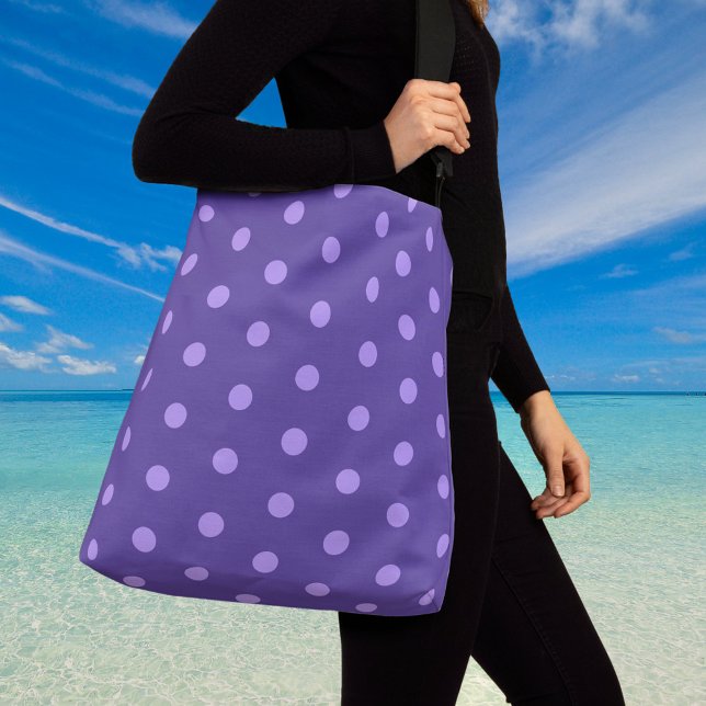 Funky Polka Dot Lila Gemusterte Crossbody Bag Tragetaschen Mit Langen Trägern (Von Creator hochgeladen)