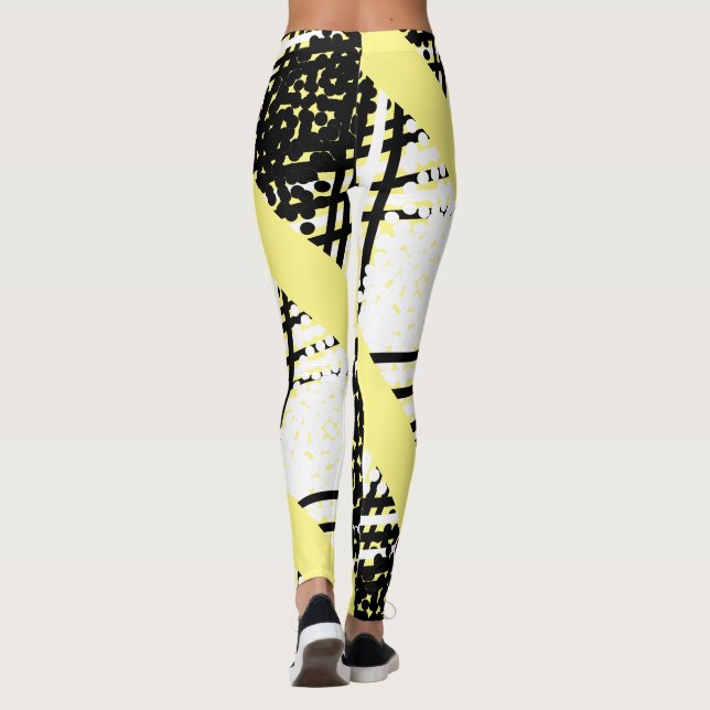 Funky Polka Dot Lines kühne Leggings (Rückseite)