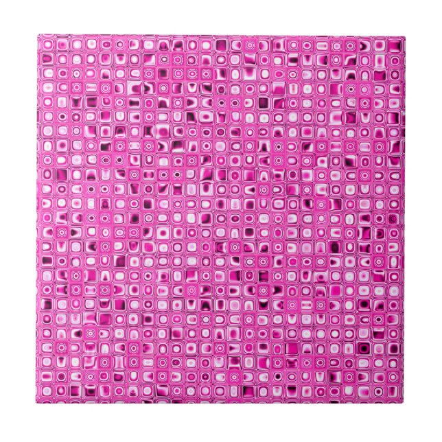 Funky 'Pretty in Pink' Mosaic Tiles Pattern Fliese (Vorderseite)