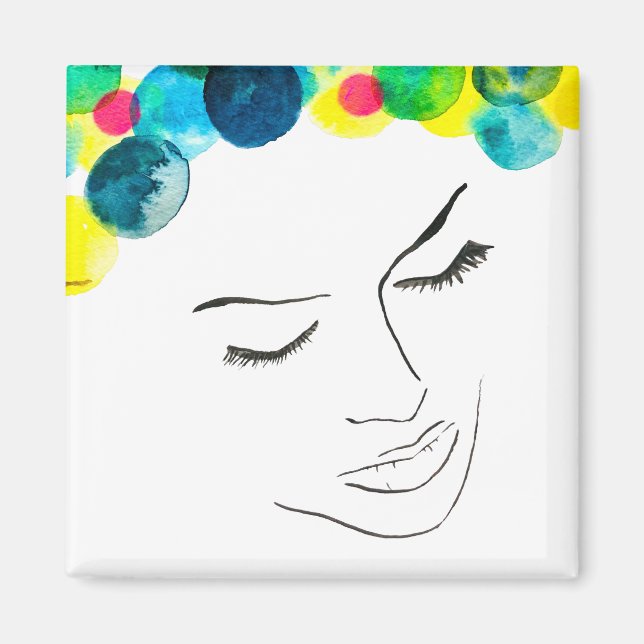 Funky Psychedelic Bubenhaar Magnet (Vorne)