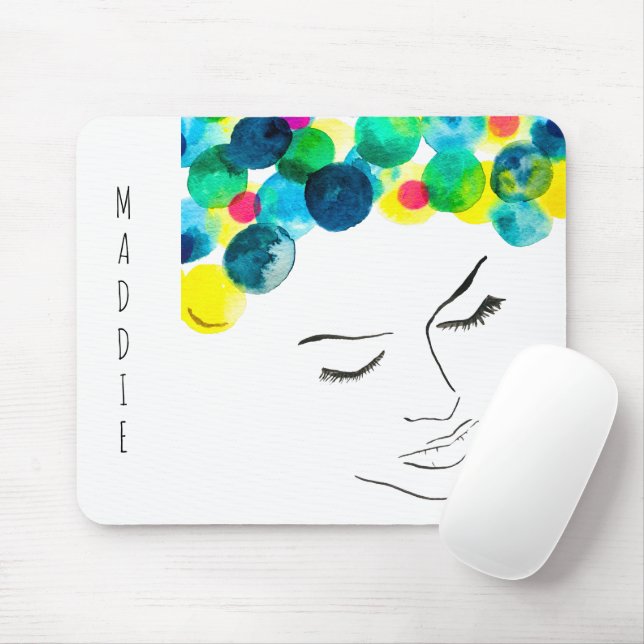 Funky Psychedelic Bubenhaar Mousepad (Mit Mouse)