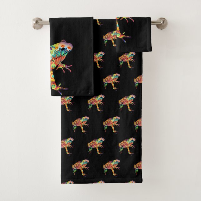 Funky Psychedelic Frog Badhandtuch Set (Insitu)