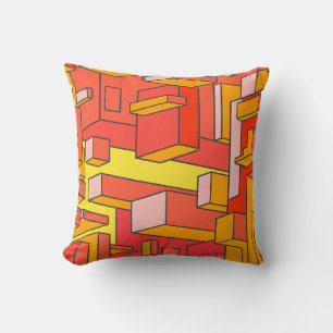 Funky Psychedelic Orange Throw Kissen