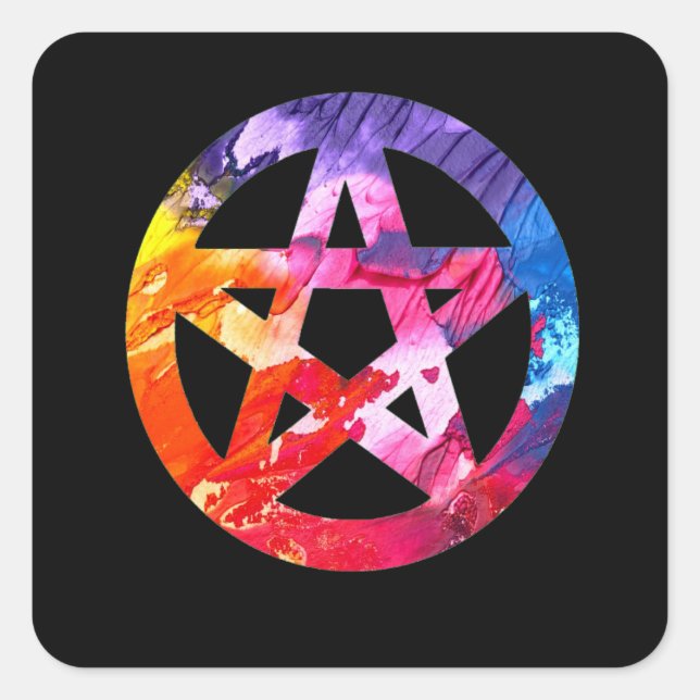 Funky Psychedelic Pentagramm Sticker (Vorderseite)