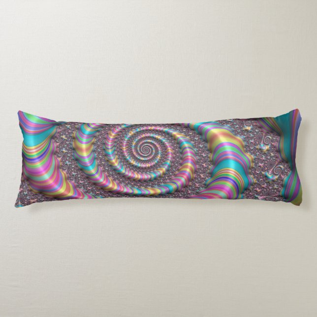 Funky Psychedelic Rainbow Unicorn Fraktal Nautilus Seitenschläferkissen (Vorderseite)