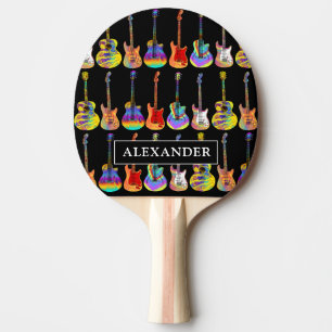 Funky Psychedelische Gitarren Personalisiert Tischtennis Schläger
