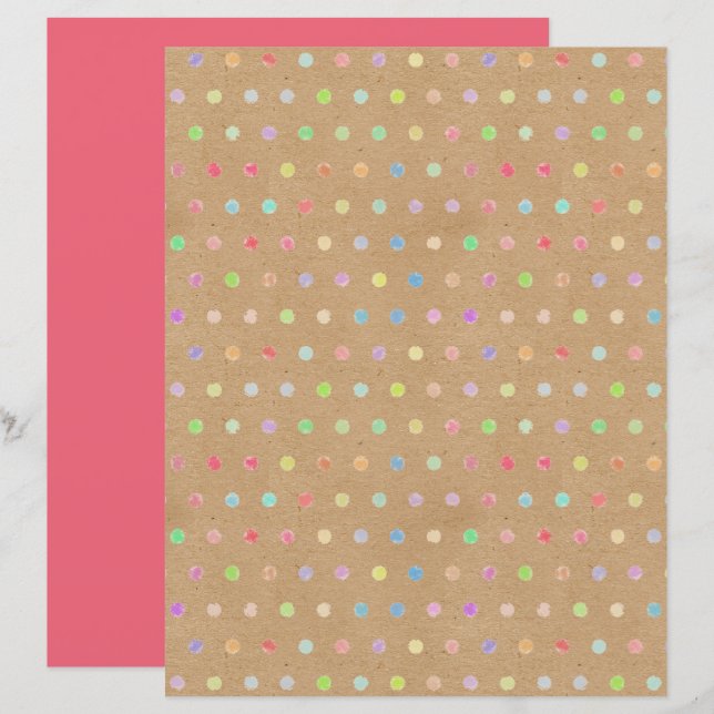 Funky Punkte Imitate Brown Kraft Scrapbook Paper (Vorne/Hinten)