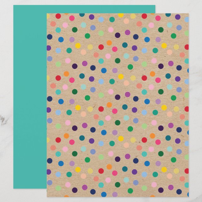 Funky Punkte Imitate Brown Kraft Scrapbook Paper (Vorne/Hinten)