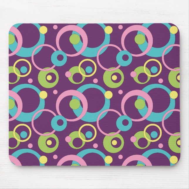 Funky Purple Circles Mauspad (Vorne)