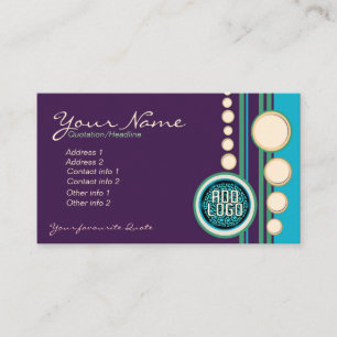 Funky Purple Green & Blue avec Logo Carte de visit
