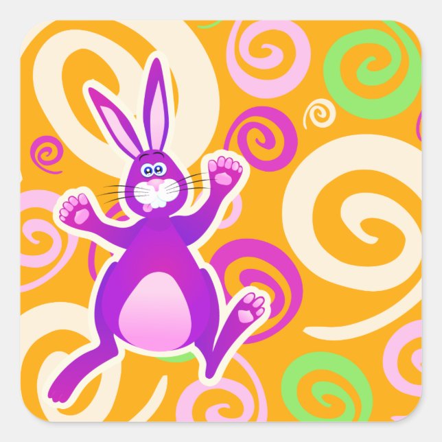 Funky rabbit, Aufkleber (Vorderseite)