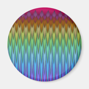 Funky Rainbow Abstraktes Fraktal Art Magnet