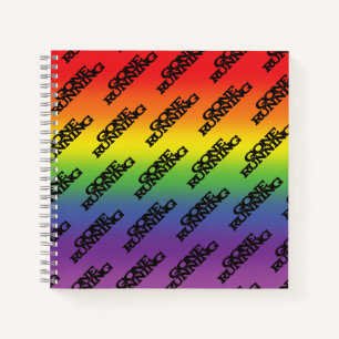 Funky Rainbow Background Gone mit Text Notizbuch