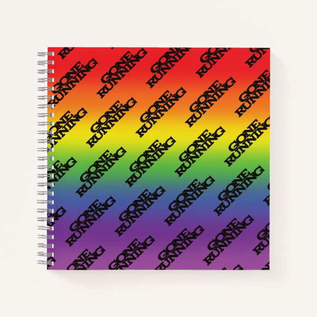 Funky Rainbow Background Gone mit Text Notizbuch (Vorderseite)