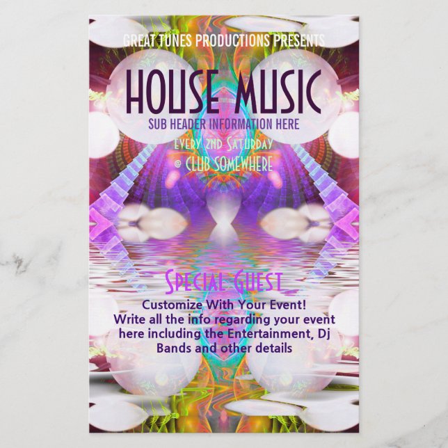 Funky Rainbow House Music Club Party Flyer (Vorne)