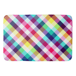 Funky Rainbow Kariertes Muster Große Badematte